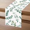 Sage Green Table Runner Eucalyptus Leaves Polyester Dining Table Decor for Home Jungle Birthday Party Baby Shower Wedding Decor