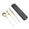 Stainless Steel Spoon Fork Chopsticks Set Storage Box Tableware Coffee Snacks Fruit Dessert Portable Spoon Fork Chopstick Set