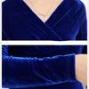 2025 New Autumn/Winter Plus Size Velvet Dress Long Sleeved, V Neck, Big Swing Gown for Evening Parties and Banquets