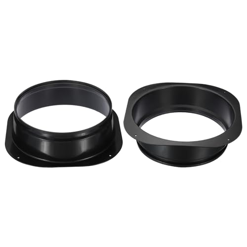 PATIKIL 250mm Duct Connection Flange, Dryer Vent Wall Plate, Square-Round Straight Duct Plate for Heating, Cooling, and Ventilation Fans, Black