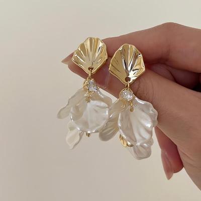 Women's 925 Silver Mother-of-Pearl Tassel Earrings