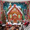 Christmas Tapestry American-Style Gingerbread House Vibrant Colors Living Room Accent Wall Decor Room Decor