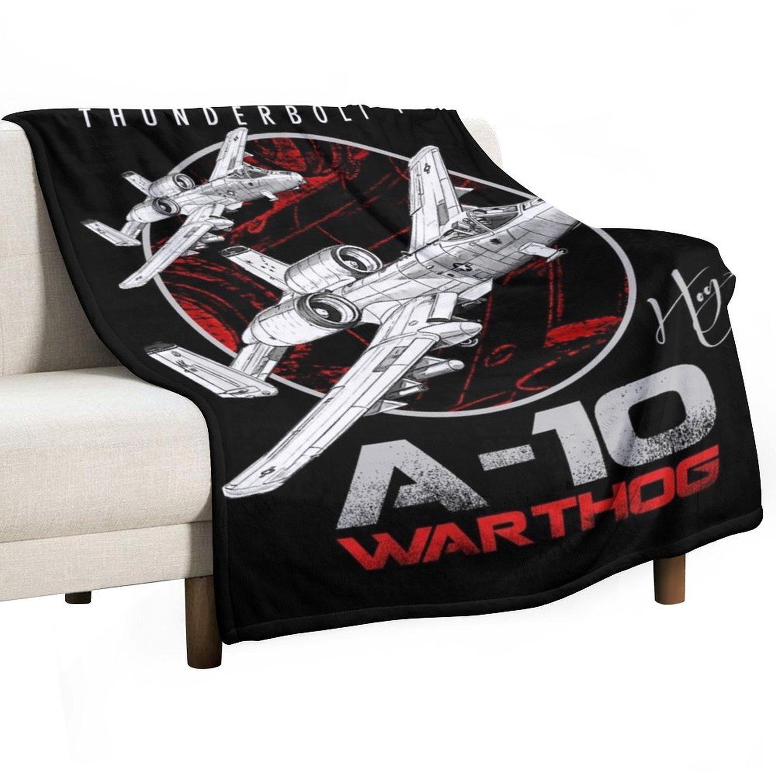 

A-10 Thunderbolt II Warthog subsonic attack aircraft nicknamed Hog Us Air Force Fighterjet Throw Blanket 30x40in