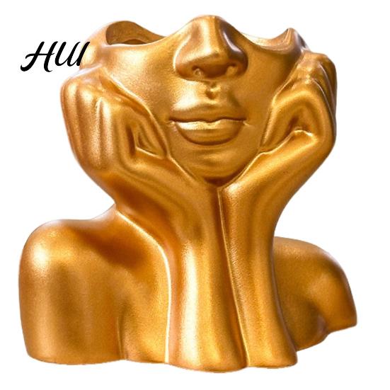 Abstract Face Design Plastic Pen Holder Creative Sculpture Large Capacity Art Supplies Organizer Desktop for Pens Erasers Crayons Markers Makeup Brush