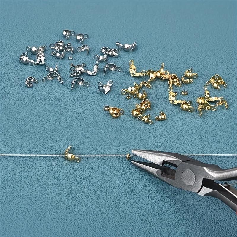 100pcs/lot Connector Clasp Crimp End Beads Findings Kit DIY Bracelet Necklace Jewelry Making Supplies