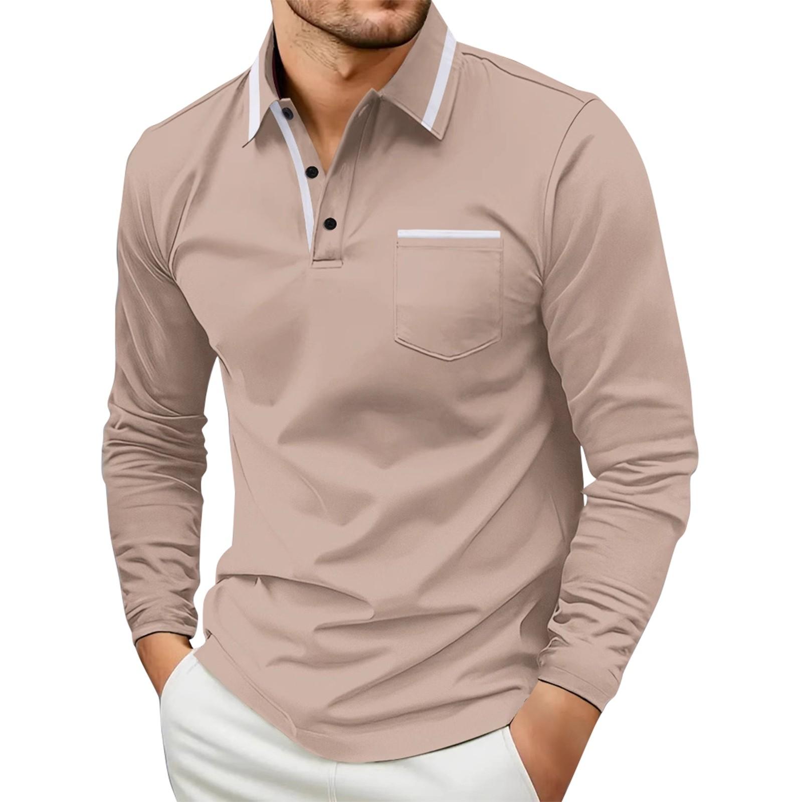 

Мужская однотонная рубашка с длинным рукавом и пуговицами на лацканах, мужская повседневная модная рубашка XXL хаки