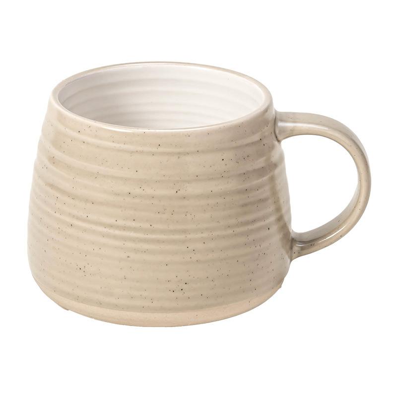 Japanese-Style Striped Cup, Coffee Cup, Household Ceramic Cup, Mug, Water Cup, Office Cup, Large-Capacity Teacup