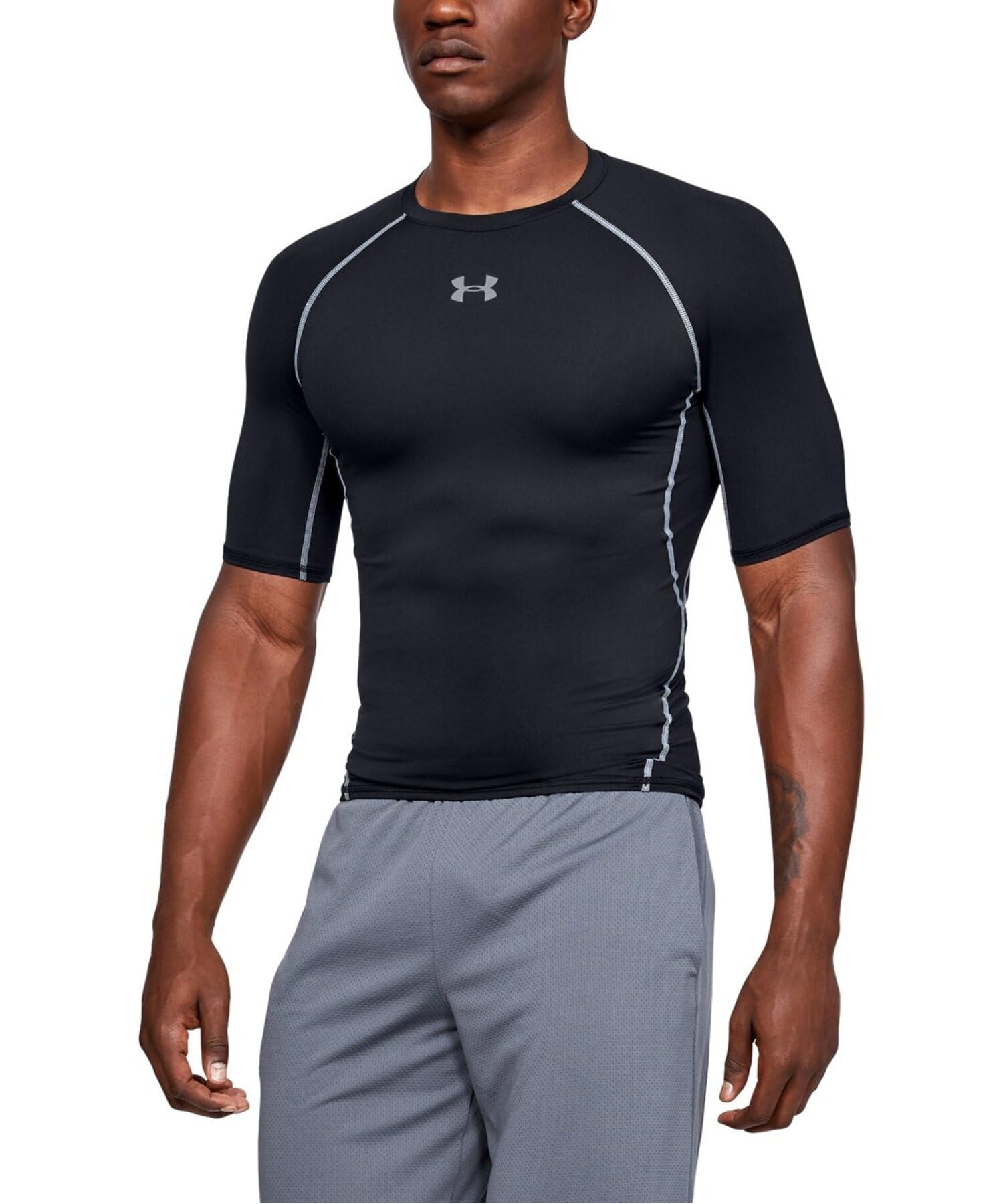 

[Under Armor] Training Base Layer UA Heat Gear Armor Short Sleeve Shirt Men s BlackSteel L