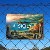 VintageStyle Sicily Italy Iron Wall Art Sign  Ancient Ruins  Coastal Views   Scenic Landscape Decor for Home Office or Gi