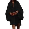 TD2811 Cross-border Autumn Winter Women's Loose Slimming Short Skirt Long Sleeve Split Dress