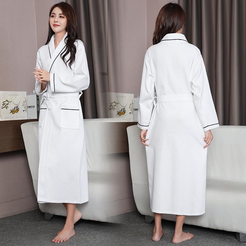 Couple's Cotton Waffle Bathrobe - Absorbent and Plus Size for Men & Women