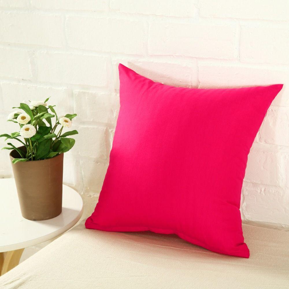Colorful Solid Color Pillowcases Simple Cushion Cover Candy Color Pillow Case Cover  Office