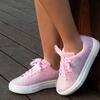 Sapatos casuais femininos da moda, tênis baixos de malha respirável para caminhada, tênis femininos 2024, calçados vulcanizados de academia, calçados femininos brancos