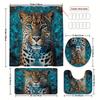 Sophisticated Leopard Print Bathroom Decor Set - Waterproof Shower Curtain, Soft Floor Mats, Toilet Lid Cover, And Contour Mat