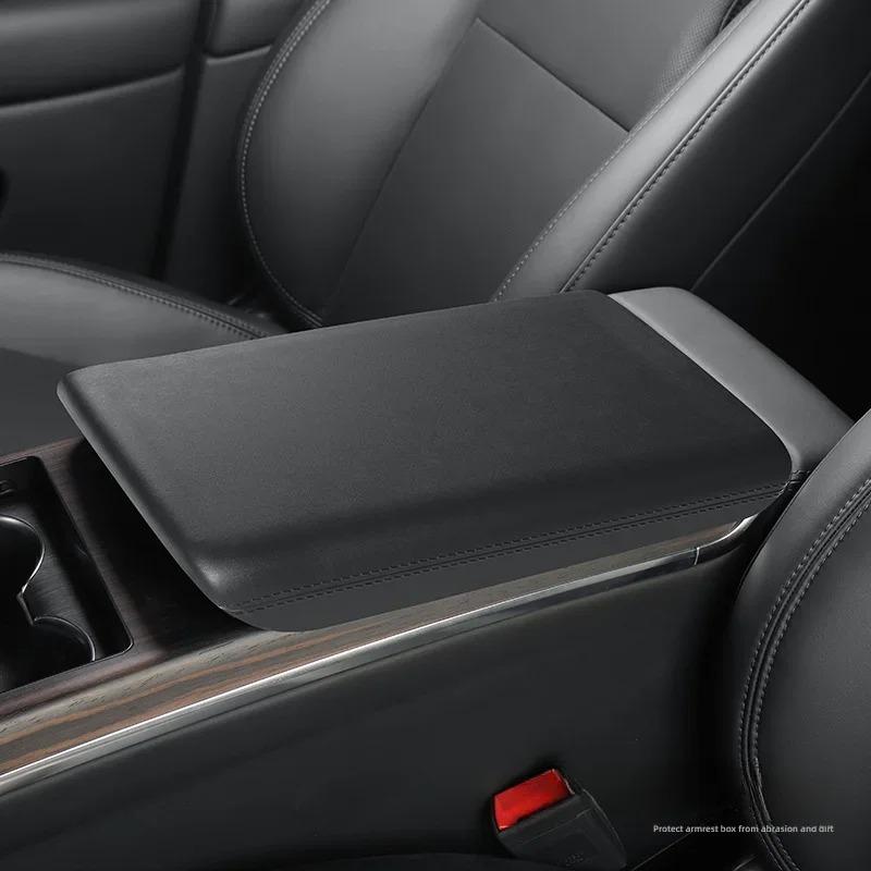 Mittelkonsolen-Armlehnen-Schutzhülle Polster für Tesla Model X S Armlehnenbox Schutzabdeckung Kratzfestes TPE Autozubehör