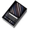 Men'S Tie Net Color Striped Jacquard Yarn Business Professional Tie Set Men'S Gift Box