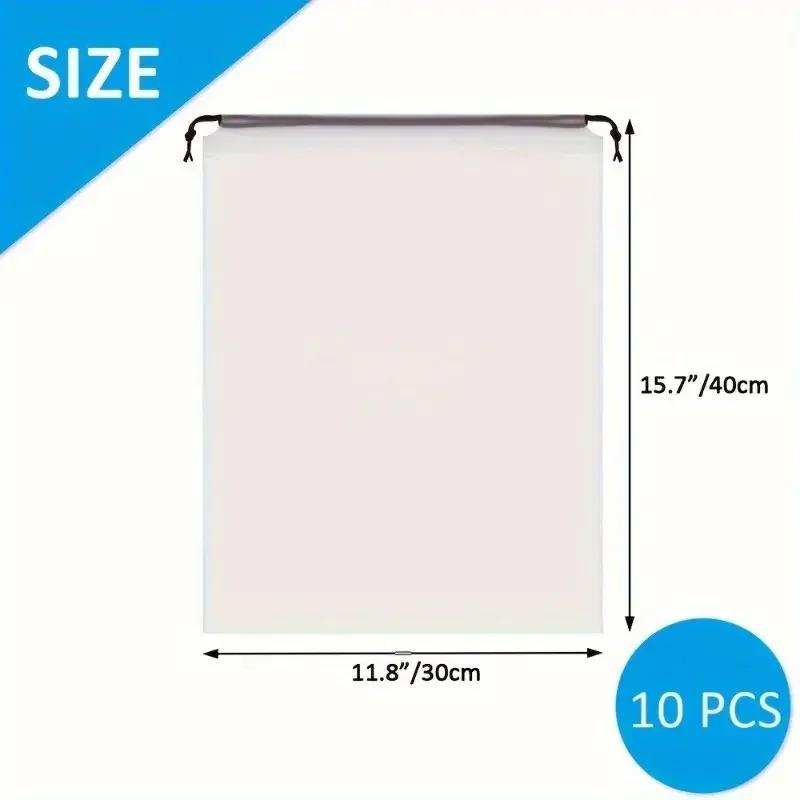 10PCS přenosný úložný prostor na boty Šňůrka na uchování Eko úložný vak pro drobnosti Cestovní taška na make-up Vodotěsná průhledná plastová úložná taška