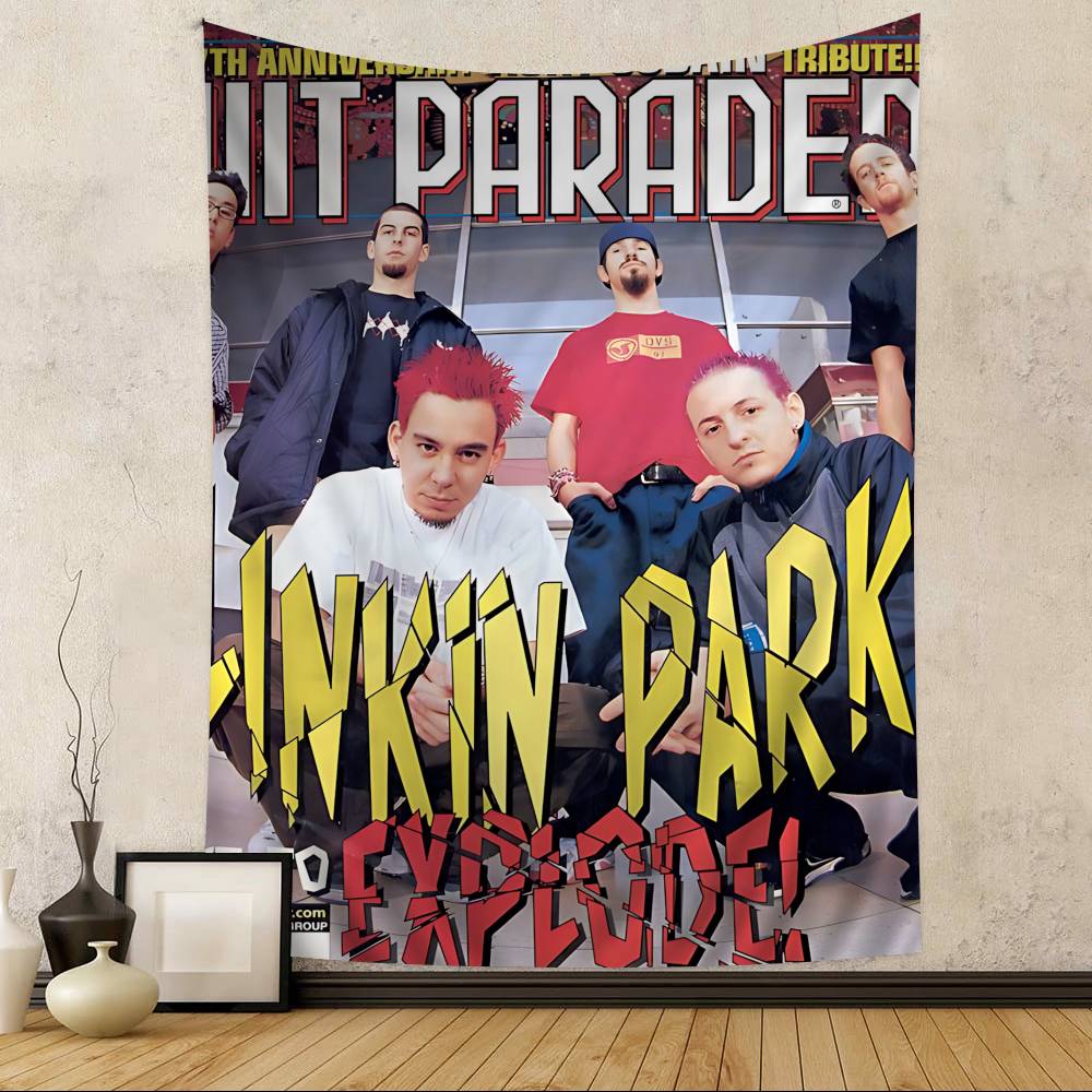 Nu Metal Band L-Linkin P-Park Cartoon Tapestry Art Science Fiction Room Home Decor Wall Hanging Sheets