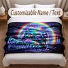 Neon Abstract Theme Soft Blanket Personalized Custom Name Text Print Warm Blanket Home Sofa Bedroom Decor
