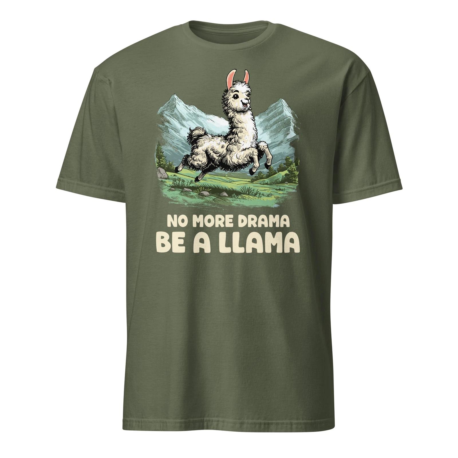 Llama Shirt No More Drama Be a Llama Funny T-Shirt Size S-3XL Gift Tee 4XL