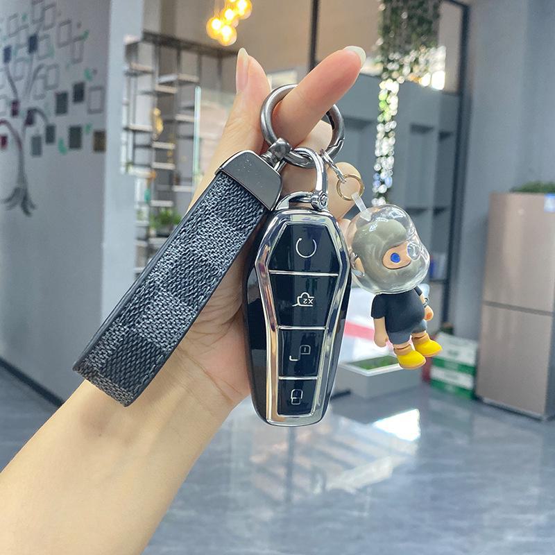 Vergoldete TPU-Autoschlüsselhülle für BYD Qin, Song Plus, Tang DM, Dolphin und New Energy Pro Modelle