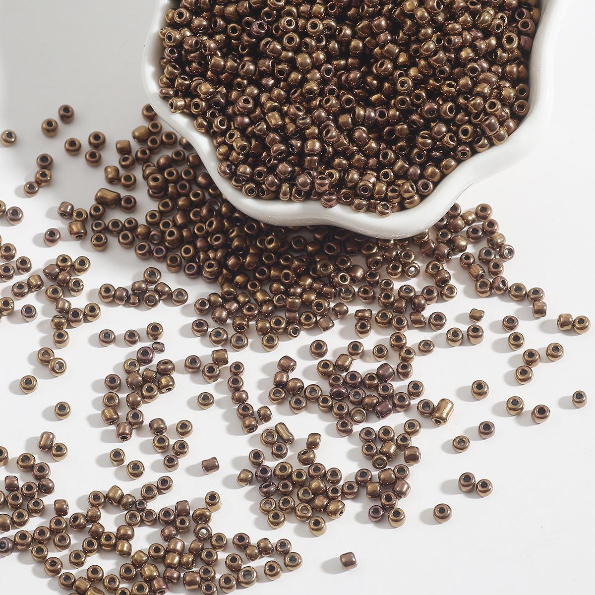 

2/3/4 мм стеклянные рисовые бусины металлического цвета для самостоятельного изготовления ювелирных изделий 4mm, about 150 pieces красный/бронзовый