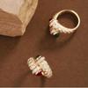 Wosikate Vintage Court Style 18K Gold Plated Ring For Women Wedding Jewellery Ladies Finger Ring Engagement Party Gift