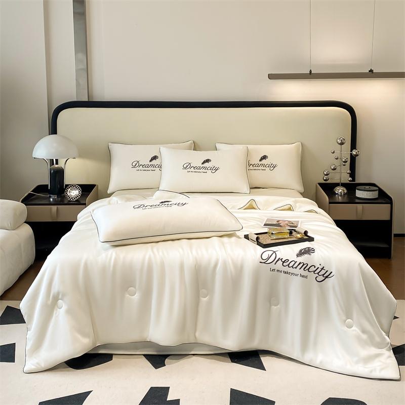 

Новое летнее одеяло из ледяного шелка, одеяло для кондиционера, подходит для спальни, квартиры, односпальной кровати, двуспальной кровати, легкая роскошь, высокий класс, элегантный французский стиль 150x200cm белый