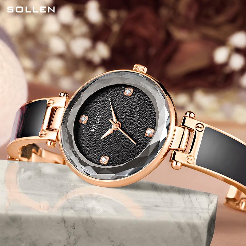 

SOLLEN Women s Elegant Slim Band Quartz Watch - Minimalist Korean Style