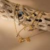 Butterfly Dragonfly Sunflower Zircon Bee Flower Pendant Gold Color Retaining Multi-Pendant Necklace