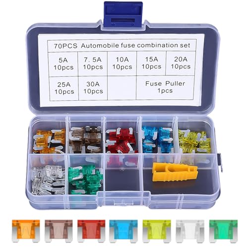 

Низкопрофильные предохранители, упаковка 70 шт., 5А, 7,5А, 10А, 15А, 20А, 25А, 30А, автомобильные ножевые предохранители, для автомобиля/грузовика/мотоцикла, предметы первой необходимости для электрооборудования, предохранитель Ре