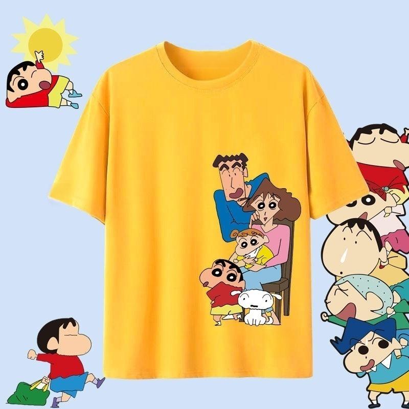Crayon Shin Chan Shinnosuke Shiro Kazama Print T Shirt Women Unisex Oversized Cute Cartoon Short Sleeve Casual Tee