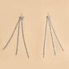 New Temperament Three-layer Full Diamond Fringed Earrings for Women, Diamond-set Fashion Trend Long Line Earrings