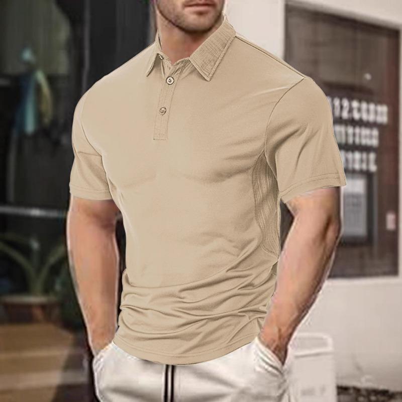 Men S Summer Breathable Short Sleeve Polo Shirt Solid Color Casual Sport Quick Dry