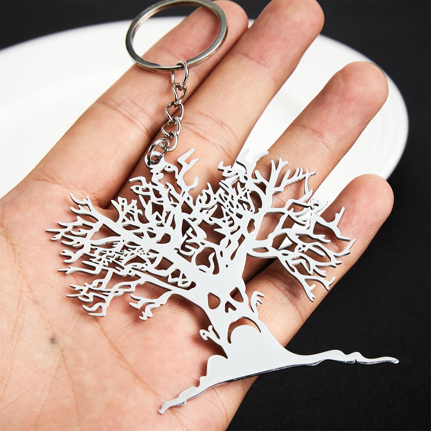 New Scary Tree Necklace Fashion Stainless Steel Tree of Life Pendant Neck Chain Gothic Hip Hop Cthulhu Halloween Jewelry