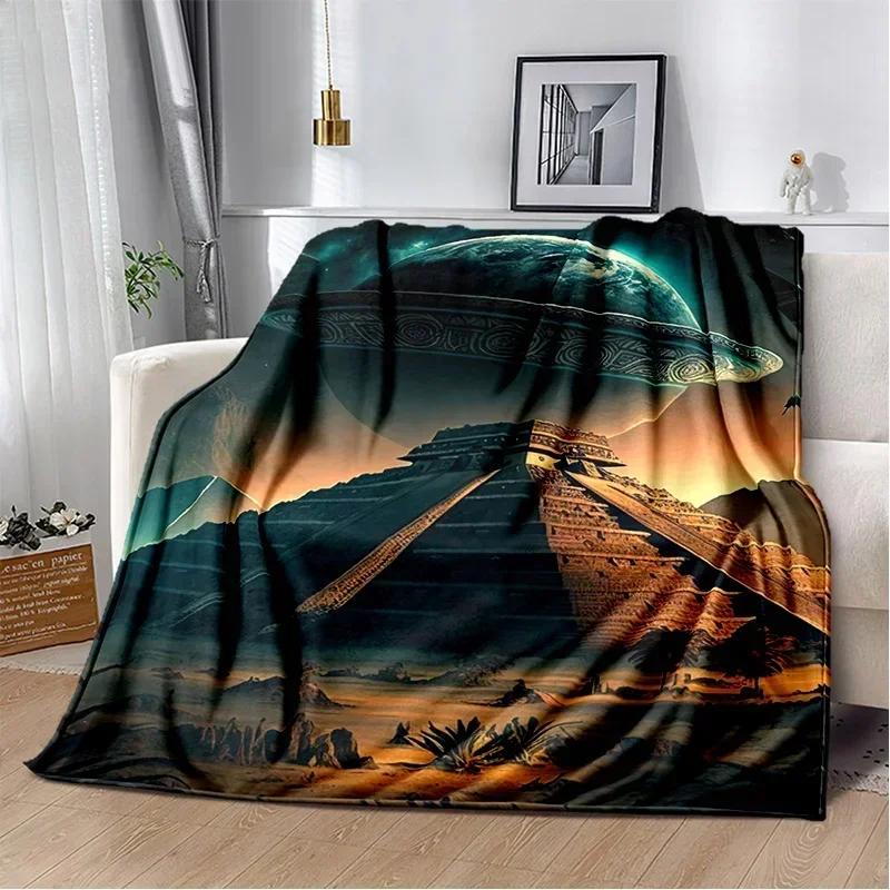 Egyptian Pyramid Famous Architecture Blanket,Soft Throw Blanket for Home Bedroom Bed Sofa Picnic Travel Rest Cover Blanket Kids