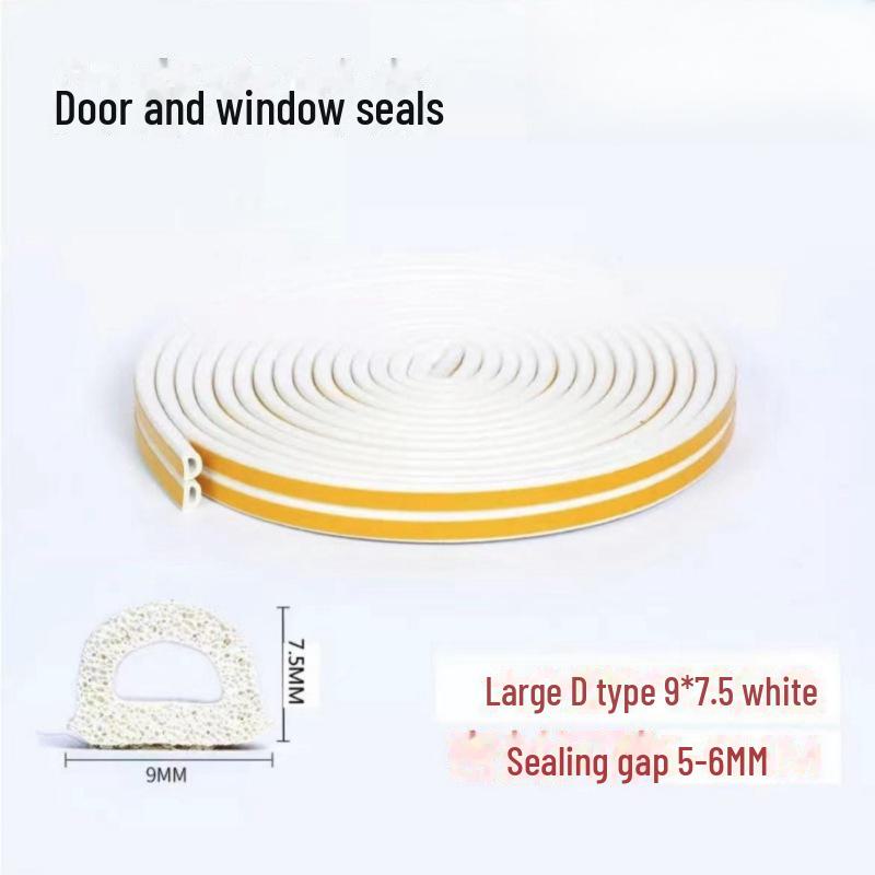 D-Type Self-Adhesive EPDM Rubber Door & Window Insulating Seal: Windproof, Soundproof, Heat Insulation & Anti-Collision Strip.