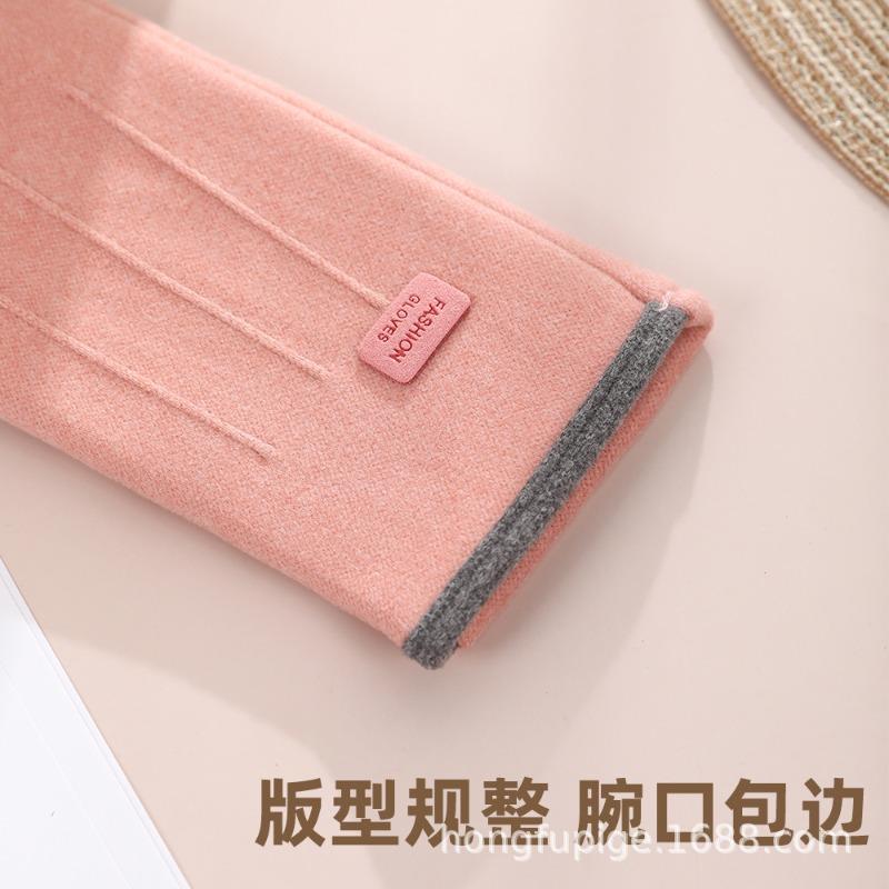 Warm gloves Three-line rabbit velvet men's and women's fashion cold-proof velvet outdoor cycling autumn and winter gloves