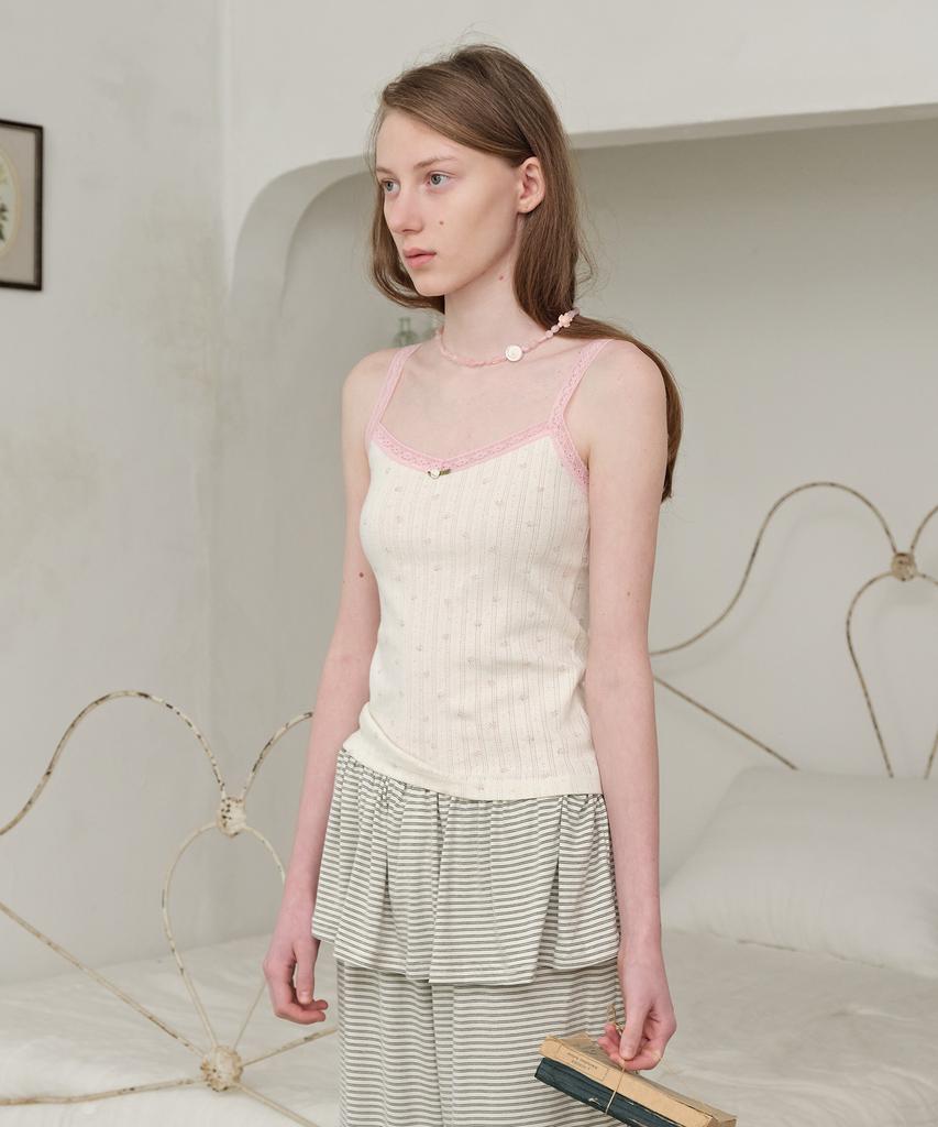 FUNFROMFUN Little Bloom Lace Top, Cream