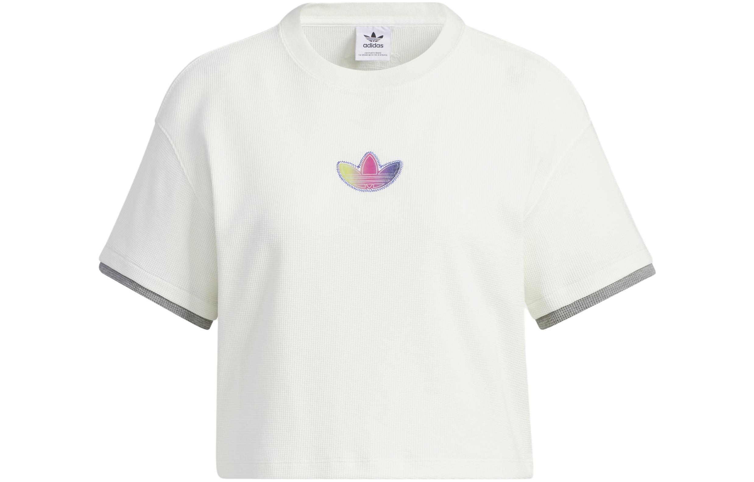 

adidas originals Logo Embroidered Short Sleeve Tee Off White IK8671 XL