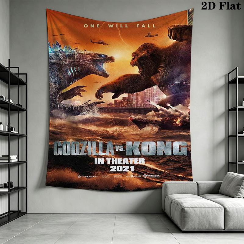Godzilla Monsters Tapestry Background Cloth Wallmounted Background Cloth Christmas Gift Wall Decoration