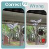 Bird Scare Owl Decors with Mirror Like Strips and Bells for Garage and Roof Defense