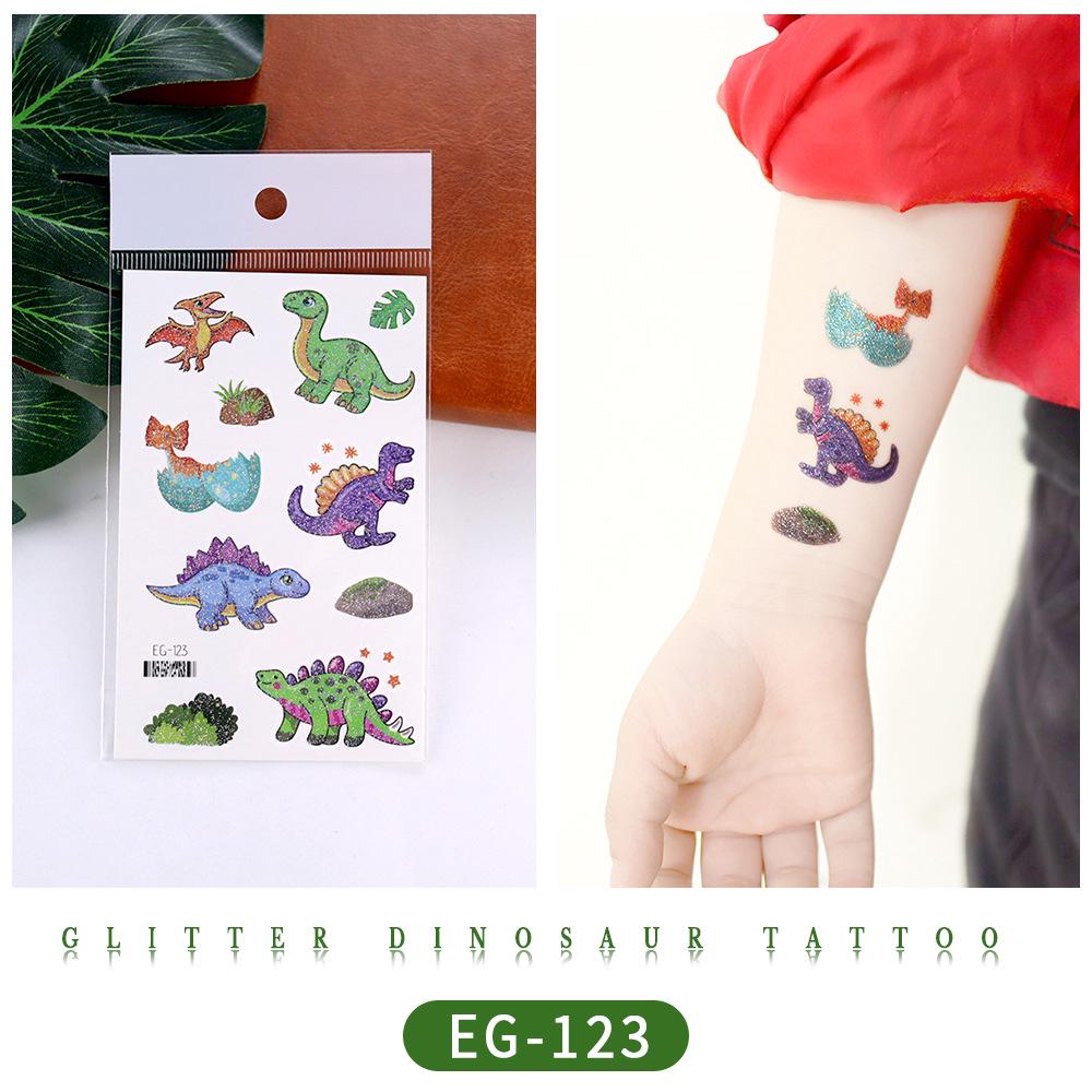Ruikalong Glitter Animal Tattoo Stickers for Kids - Cartoon Dinosaurs, Water Transfer