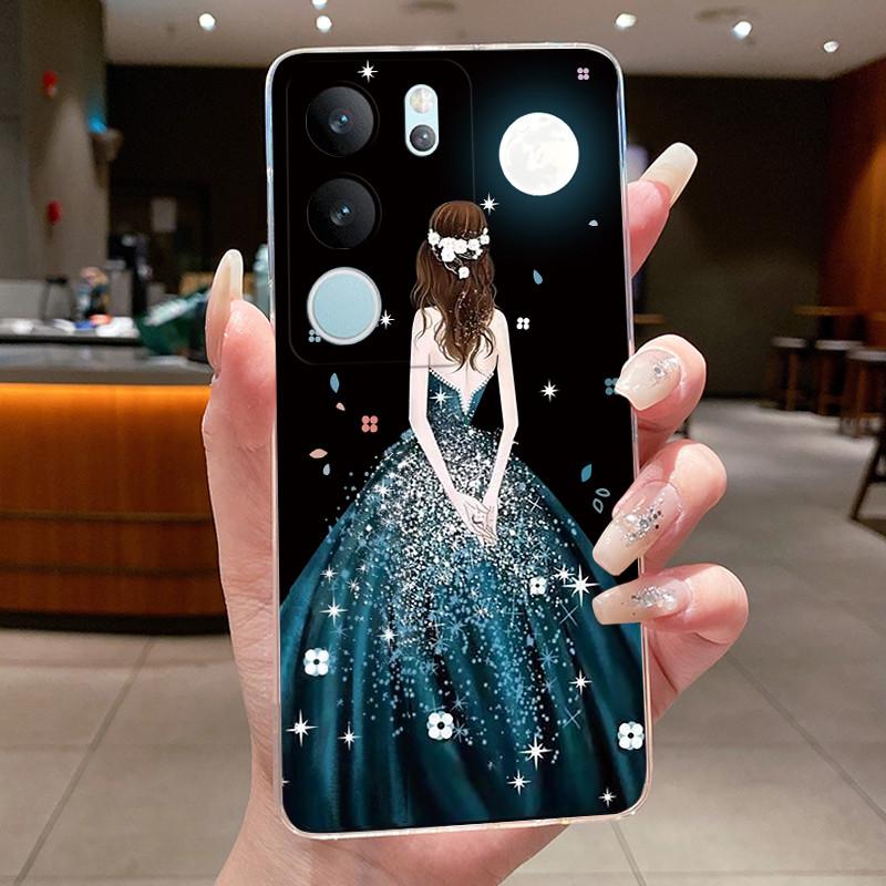 

Phone Case For Vivo V29 V27 Pro 5G Slim Soft TPU Jelly Cover Aesthetic Luxury Fashion Butterfly Flowers Clear Silicone Case Vivo V27 5G