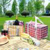Foldable Waterproof Insulated Picnic Basket for Camping and Beach Trips with Portable Lunch Storage and Thermal Cooler Box