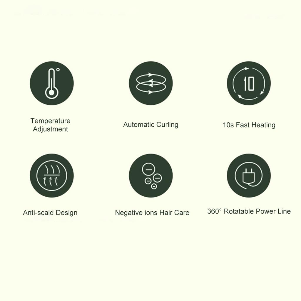 Auto Hair Curler Automatic Curling Iron Negtive Ion Hair Care with Rotate Left and Right Portable