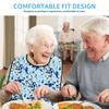 3 Pcs Adult Bib Polyester Waterproof Clothing Protector with Crumb Catcher Exquisite Floral Design Washable Elderly Eating Bib