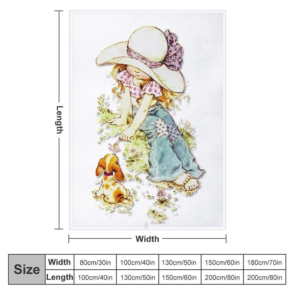 Sarah Kay with Puppy Throw Blanket Sleeping Bag Blanket Blanket Sofa Fashion Sofa Blankets Throw Blanket for Sofa