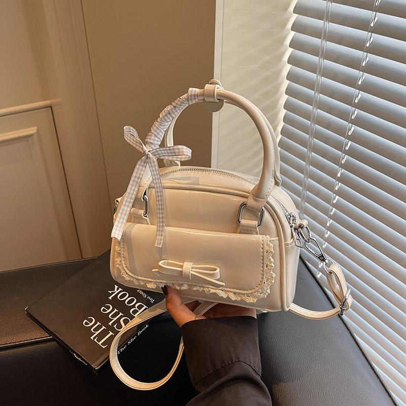 Vintage kabelka přes rameno - Dámská kabelka s mašlí, Korejský streetwear, Ležérní crossbody kabelka, Trendy cestovní taška,