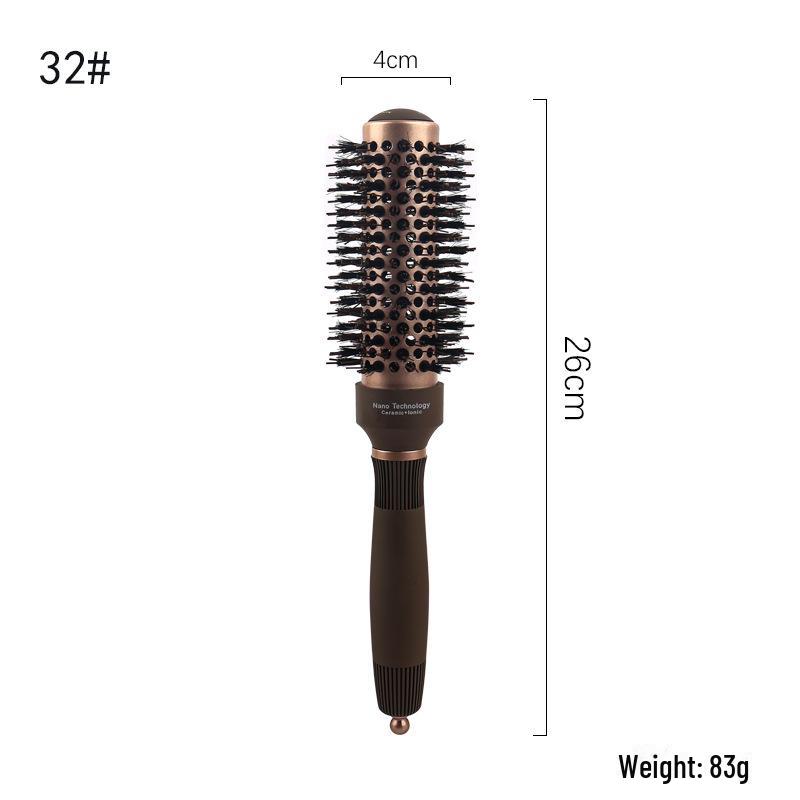 Ceramic Boar Bristle Round Comb with Aluminum Tube